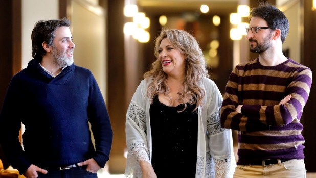 From left: Director Gonzalo Gutierrez, Caii-Michelle Baker, and Composer Pablo Borghi